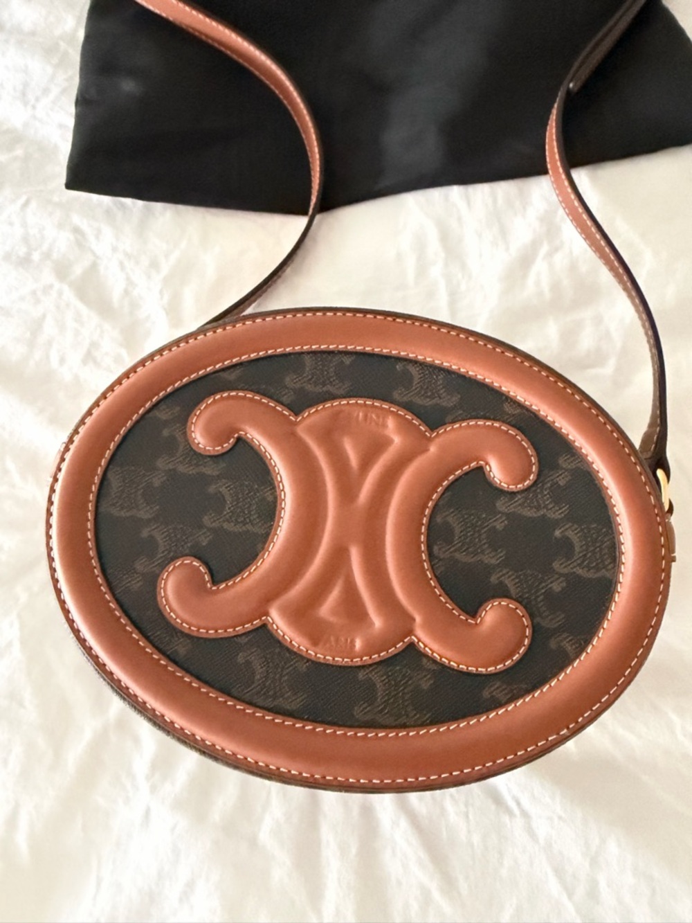 Celine Small Crossbody Bag with Tan Interior and Brown Exterior